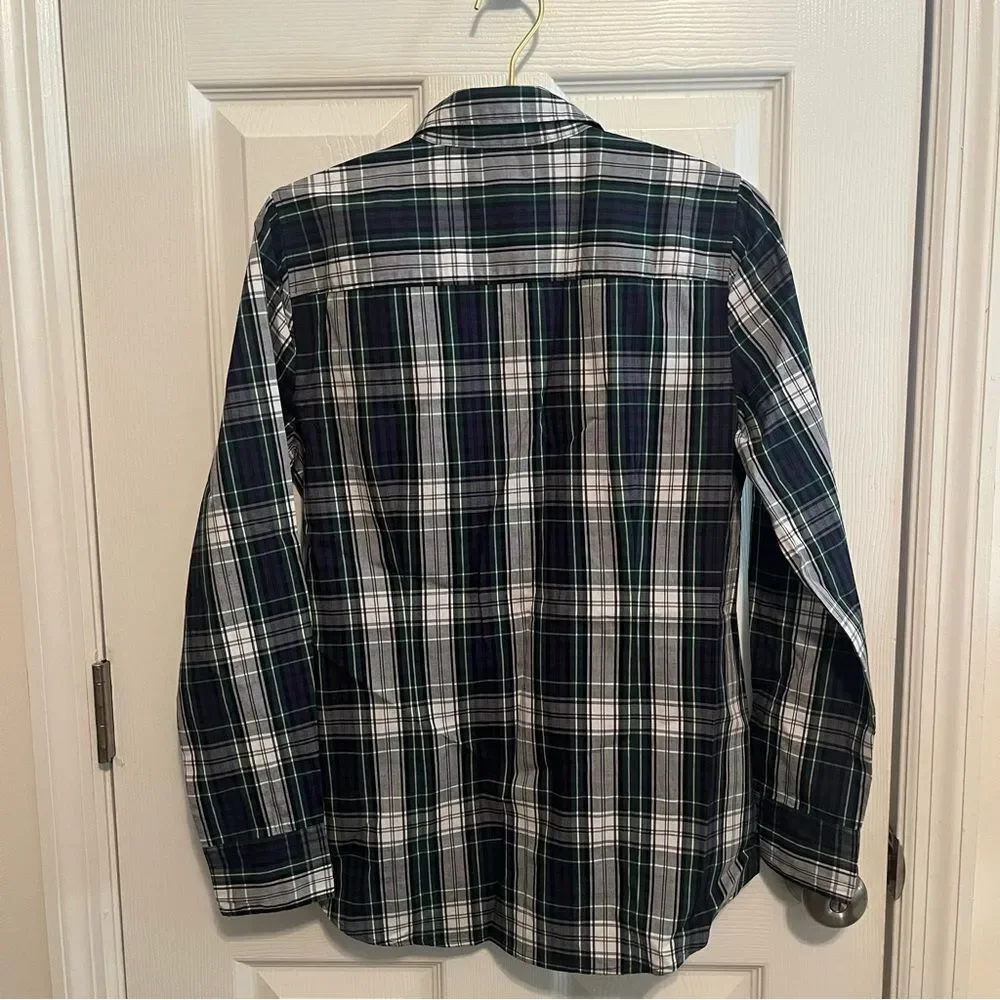 J. Crew Men's Blue and Green Plaid Button Down Shirt NWT